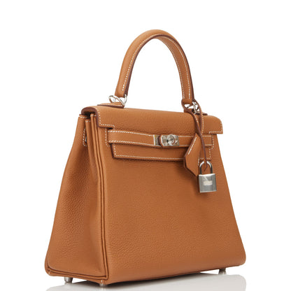 Hermes Kelly 25 Retourne Gold Togo Palladium Hardware