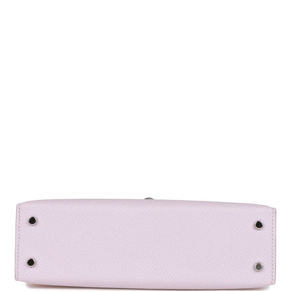 Hermes Kelly 20 Sellier Mauve Pale Epsom Palladium Hardware
