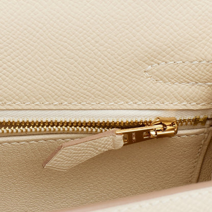 Hermes Kelly 25 Sellier Craie Epsom Gold Hardware