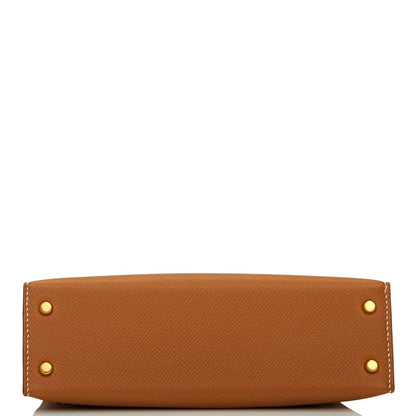 Hermes Kelly 20 Sellier Gold Epsom Gold Hardware