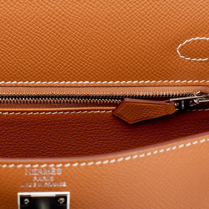 Hermes Kelly 25 Sellier Gold Epsom Palladium Hardware
