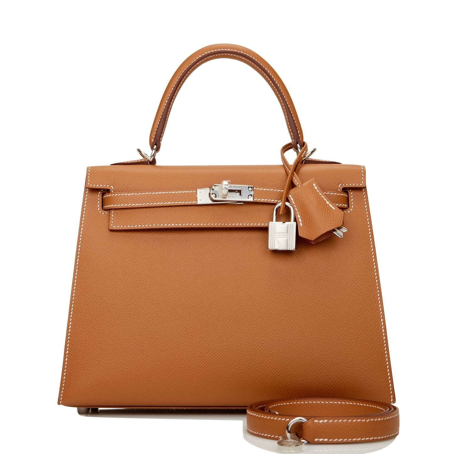 Hermes Kelly 25 Sellier Gold Epsom Palladium Hardware