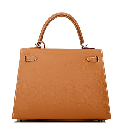 Hermes Kelly 25 Sellier Gold Epsom Palladium Hardware