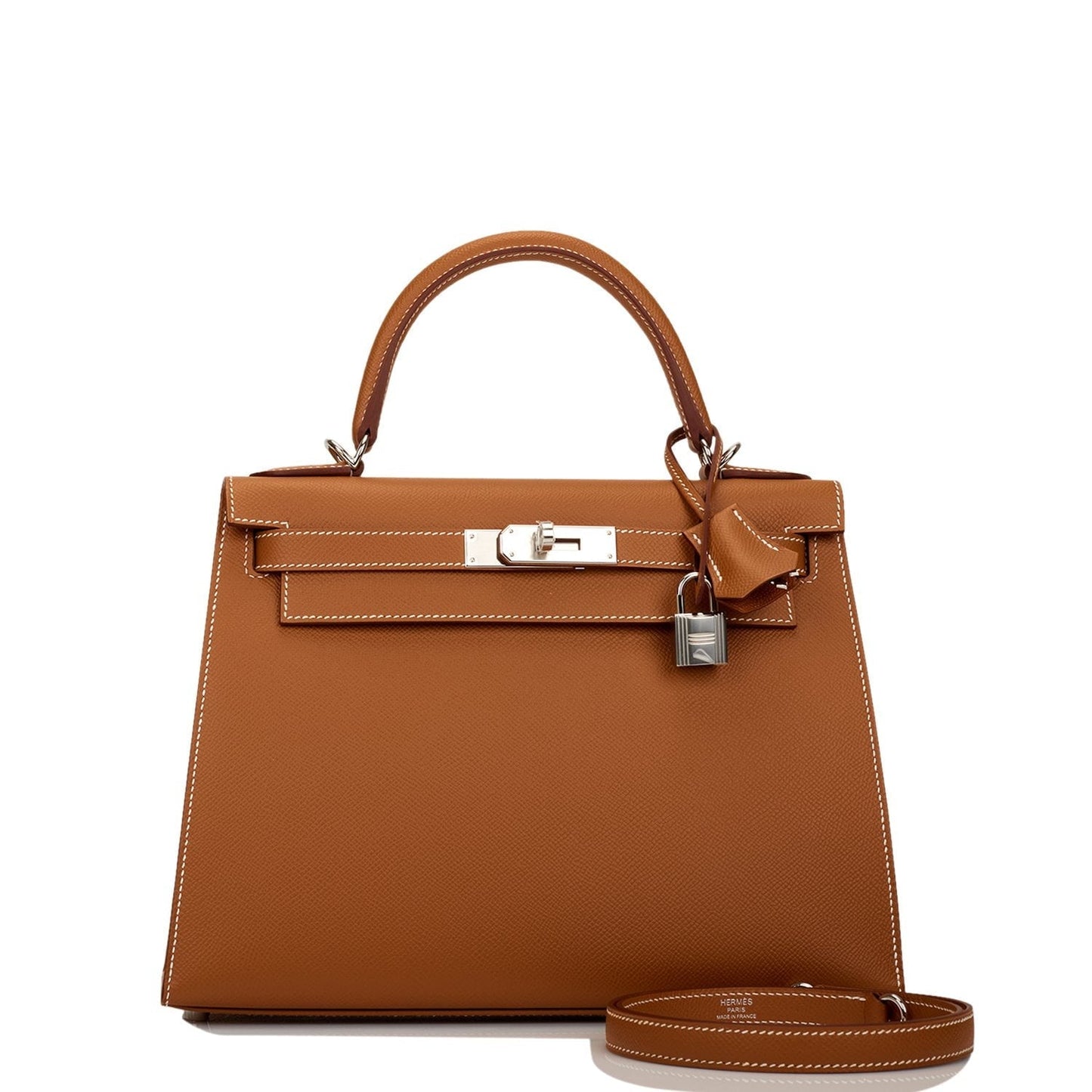 Hermes Kelly 28 Sellier Gold Epsom Palladium Hardware