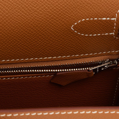 Hermes Kelly 28 Sellier Gold Epsom Palladium Hardware
