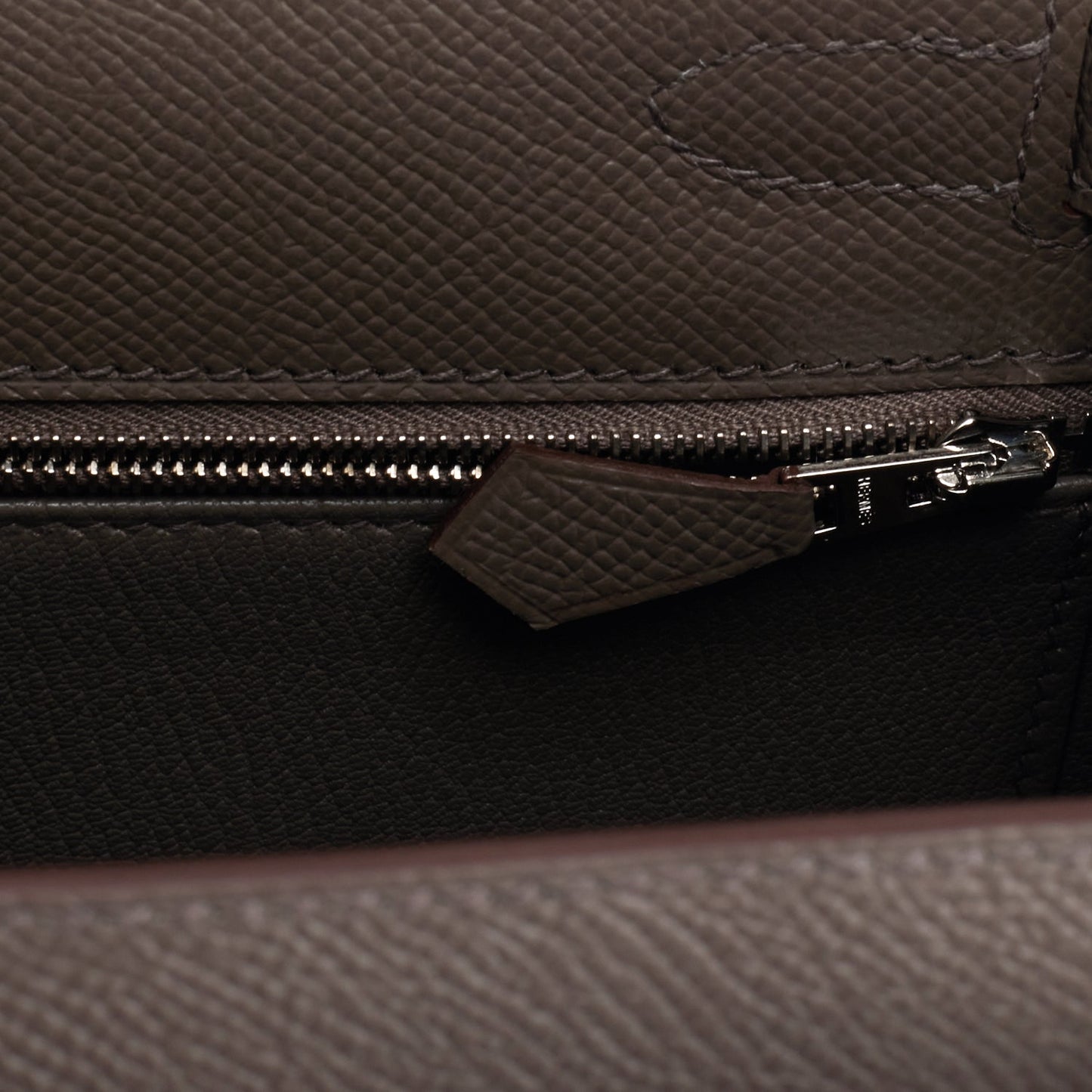 Hermes Kelly 28 Sellier Etain Epsom Palladium Hardware