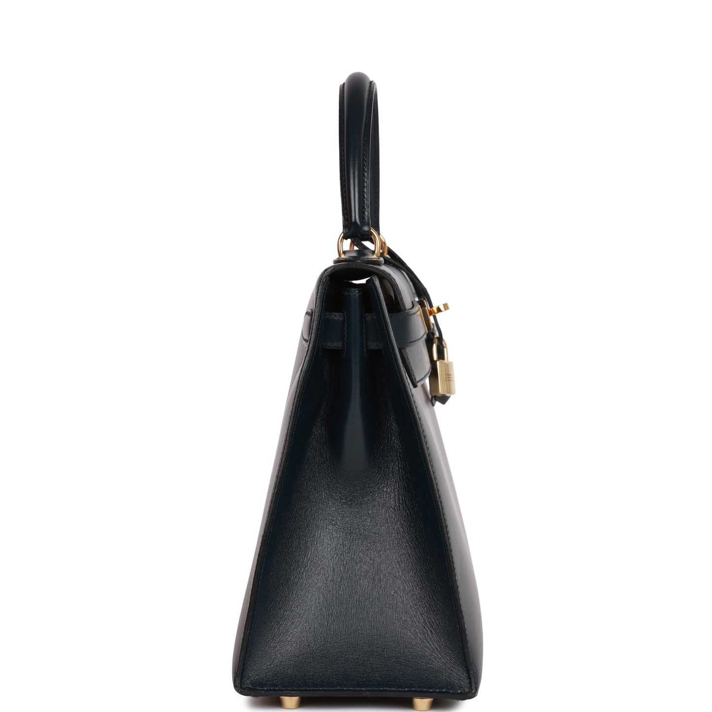 Hermes Kelly 28 Sellier Bleu Marine Box Gold Hardware