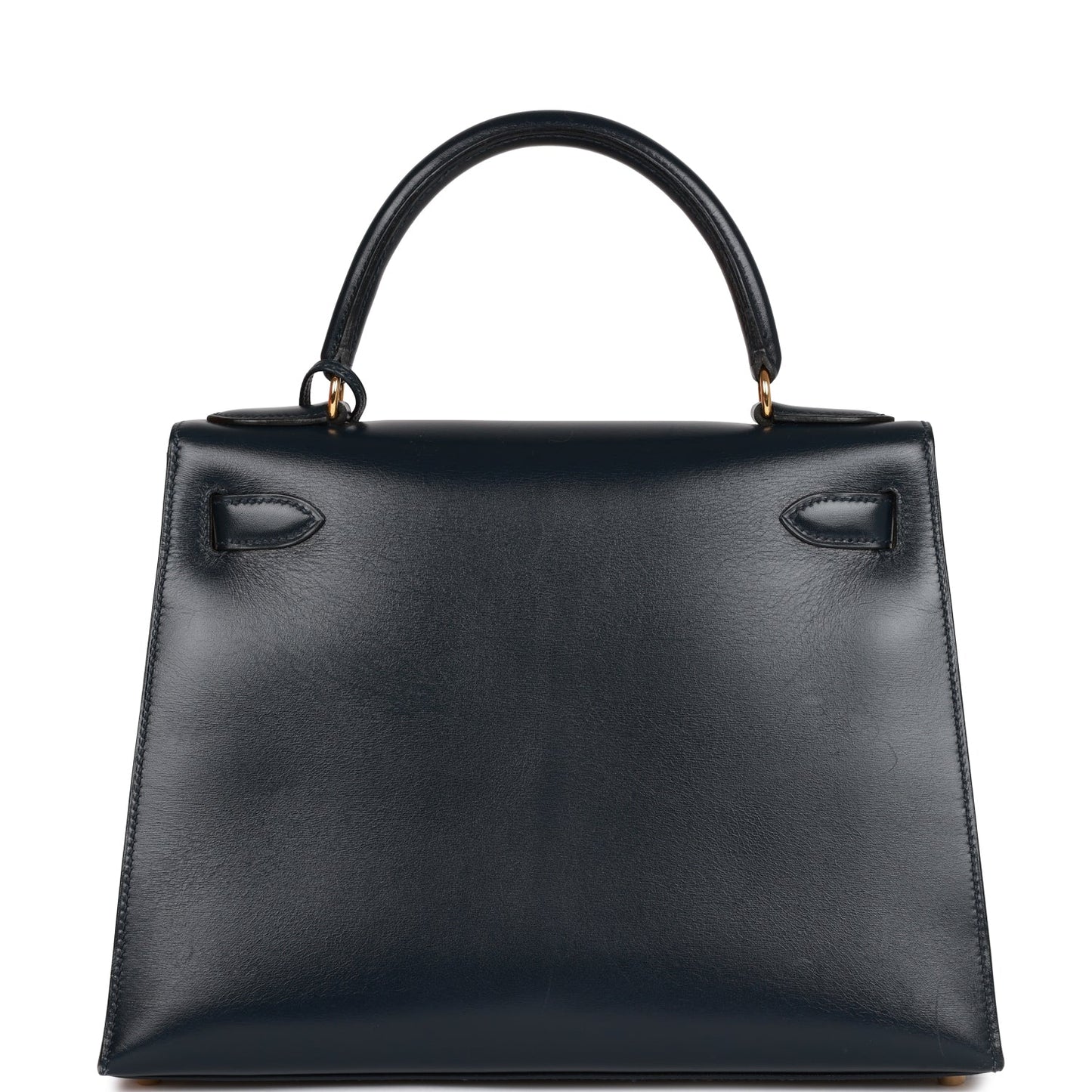 Hermes Kelly 28 Sellier Bleu Marine Box Gold Hardware
