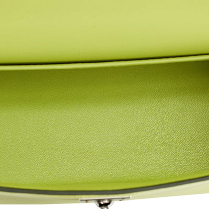 Hermes Kelly 20 Sellier Jaune Bourgeon Chevre Palladium Hardware