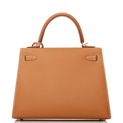 Hermes Kelly 25 Sellier Gold Epsom Palladium Hardware