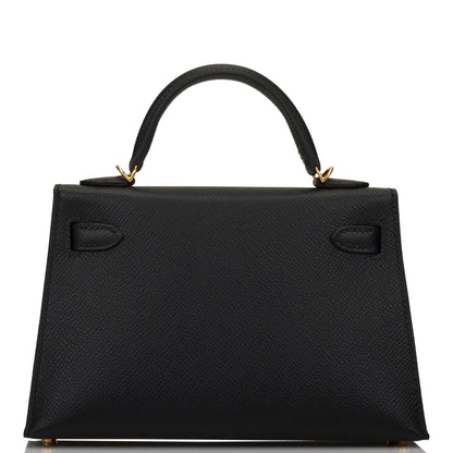 Hermes Kelly 20cm Sellier Black Epsom Gold Hardware