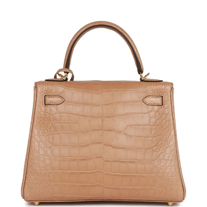 Hermes Kelly 25 Retourne Chai Matte Alligator Gold Hardware