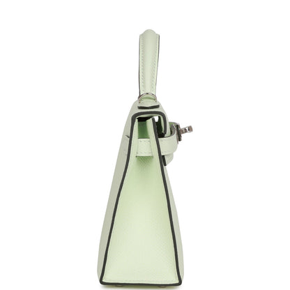 Hermes Kelly 20 Sellier Vert Fizz Epsom Palladium Hardware