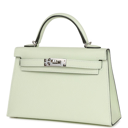 Hermes Kelly 20 Sellier Vert Fizz Epsom Palladium Hardware