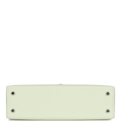 Hermes Kelly 20 Sellier Vert Fizz Epsom Palladium Hardware
