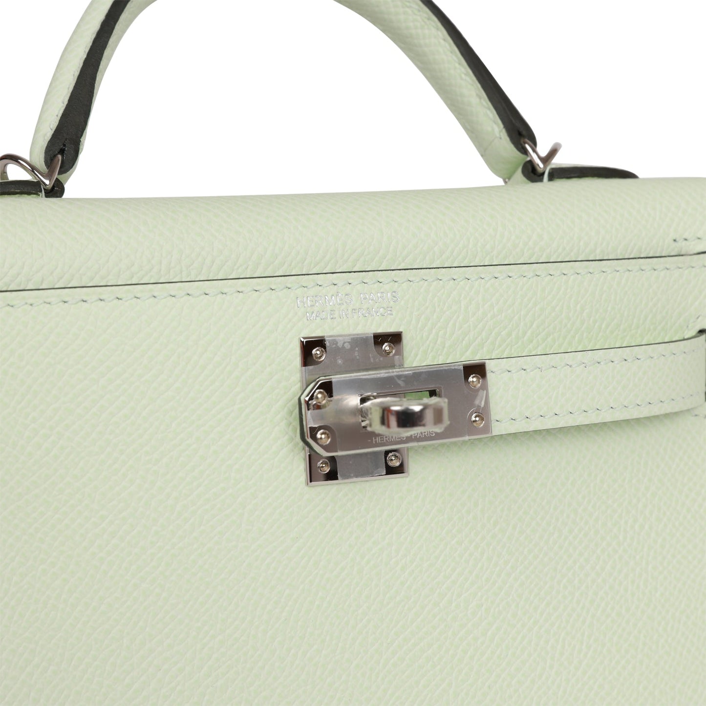 Hermes Kelly 20 Sellier Vert Fizz Epsom Palladium Hardware