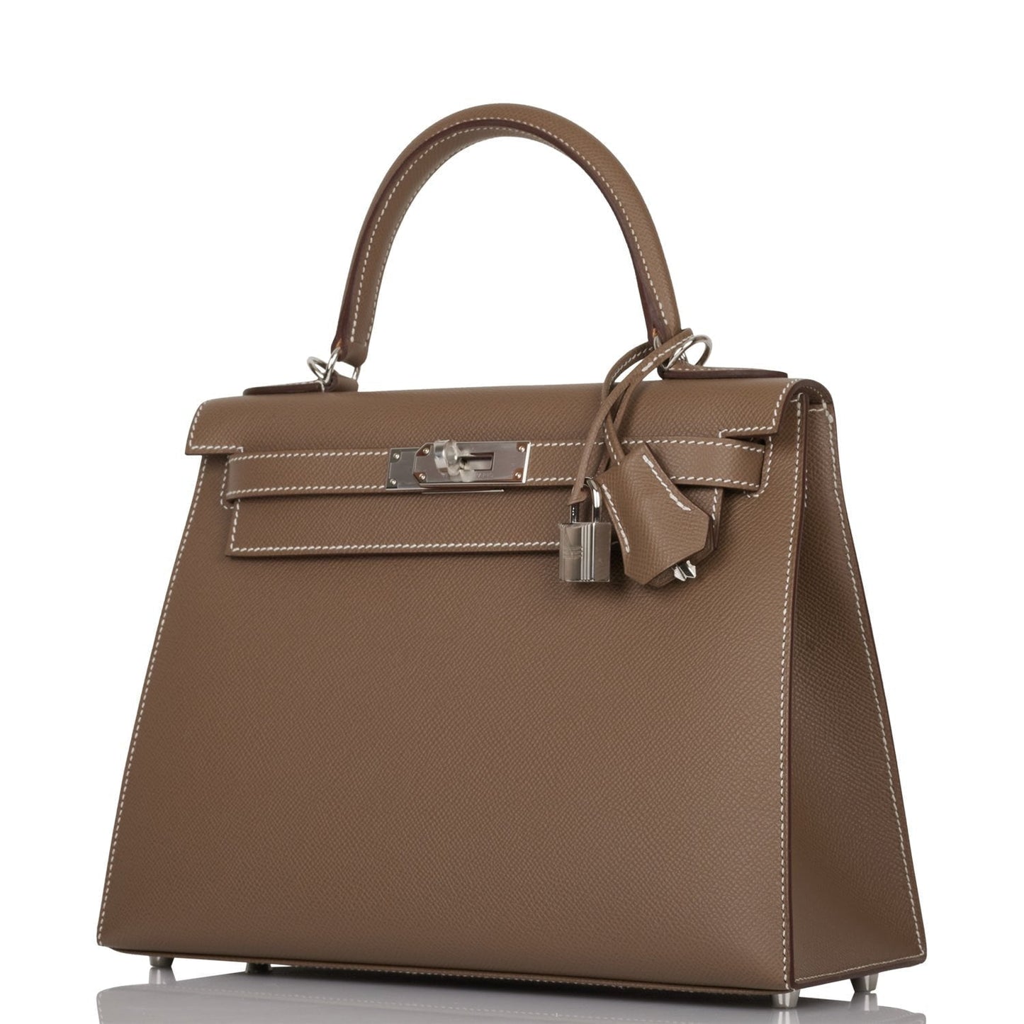 Hermes Kelly 28 Sellier Etoupe Epsom Palladium Hardware