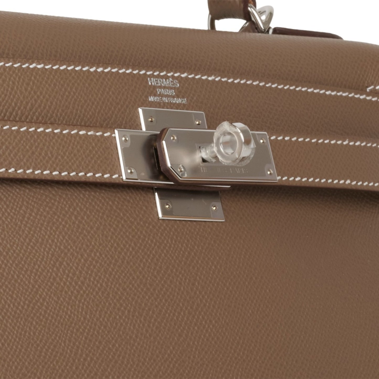 Hermes Kelly 28 Sellier Etoupe Epsom Palladium Hardware
