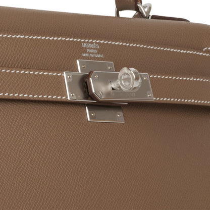 Hermes Kelly 28 Sellier Etoupe Epsom Palladium Hardware