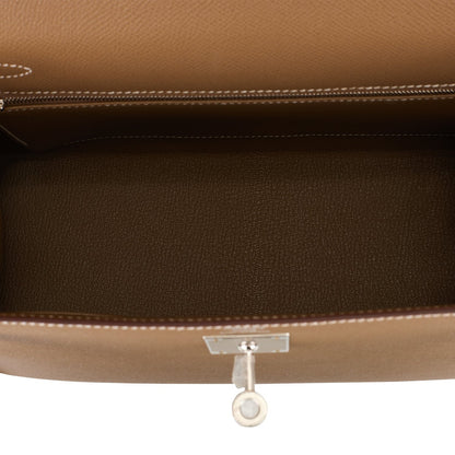 Hermes Kelly 28 Sellier Etoupe Epsom Palladium Hardware