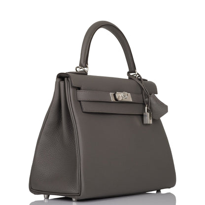 Hermes Kelly 28 Retourne Etain Togo Palladium Hardware
