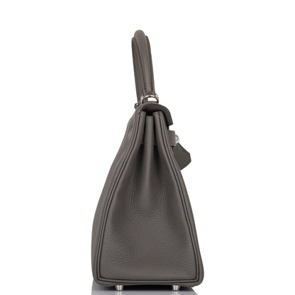 Hermes Kelly 28 Retourne Etain Togo Palladium Hardware