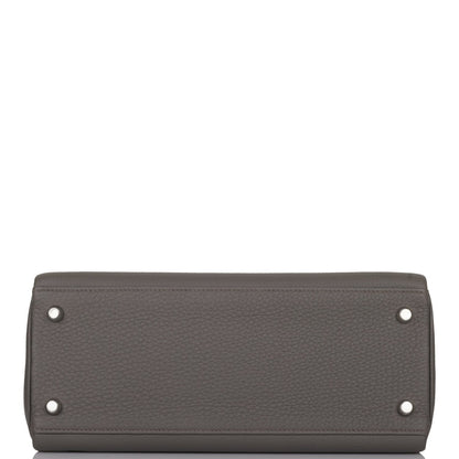 Hermes Kelly 28 Retourne Etain Togo Palladium Hardware