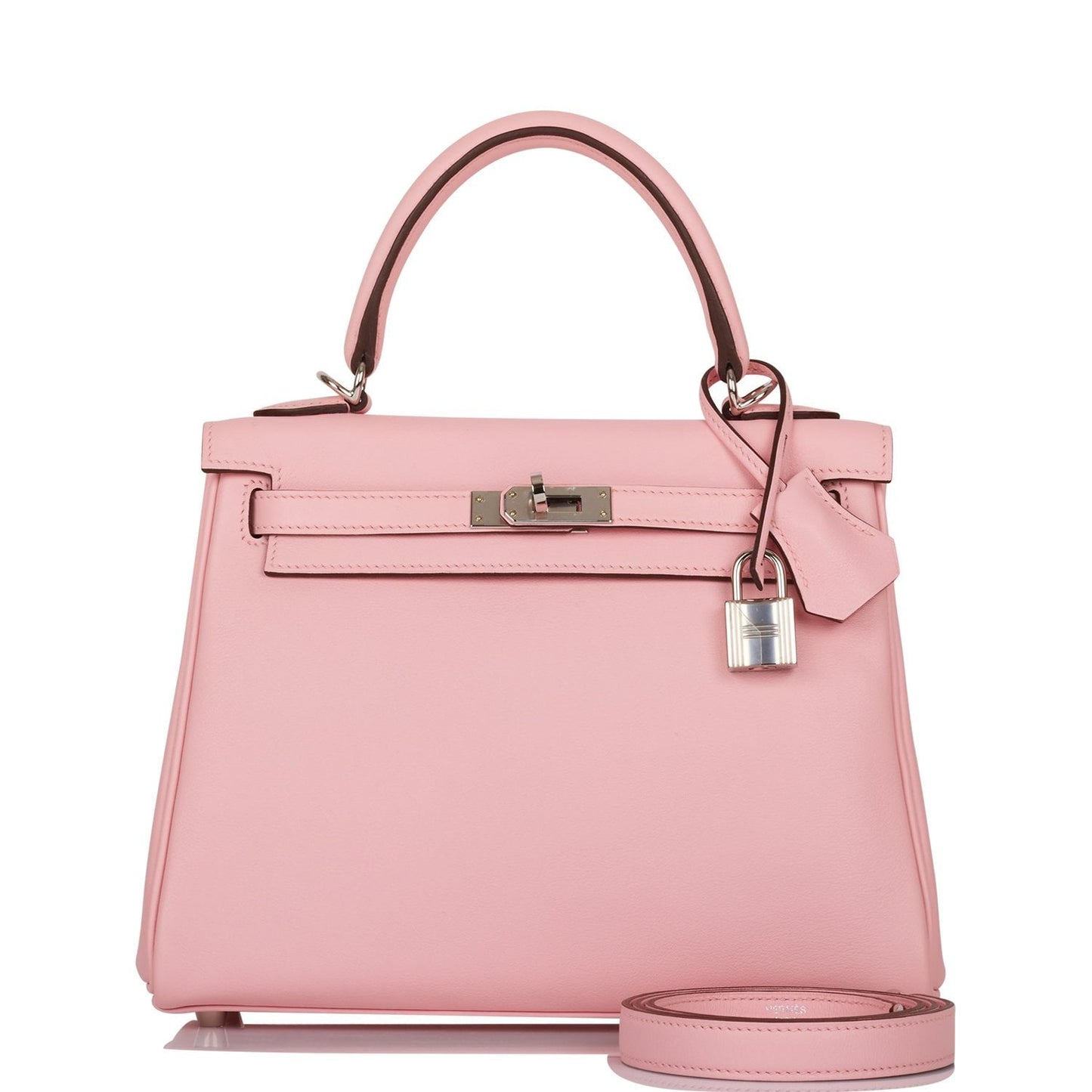 Hermes Kelly 25 Retourne Rose Sakura Swift Palladium Hardware