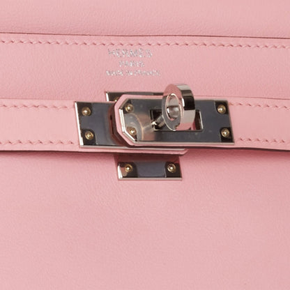 Hermes Kelly 25 Retourne Rose Sakura Swift Palladium Hardware