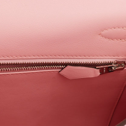 Hermes Kelly 25 Retourne Rose Sakura Swift Palladium Hardware