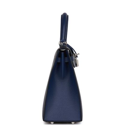 Hermes Kelly 25 Sellier Bleu Saphir Epsom Palladium Hardware