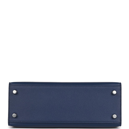 Hermes Kelly 25 Sellier Bleu Saphir Epsom Palladium Hardware
