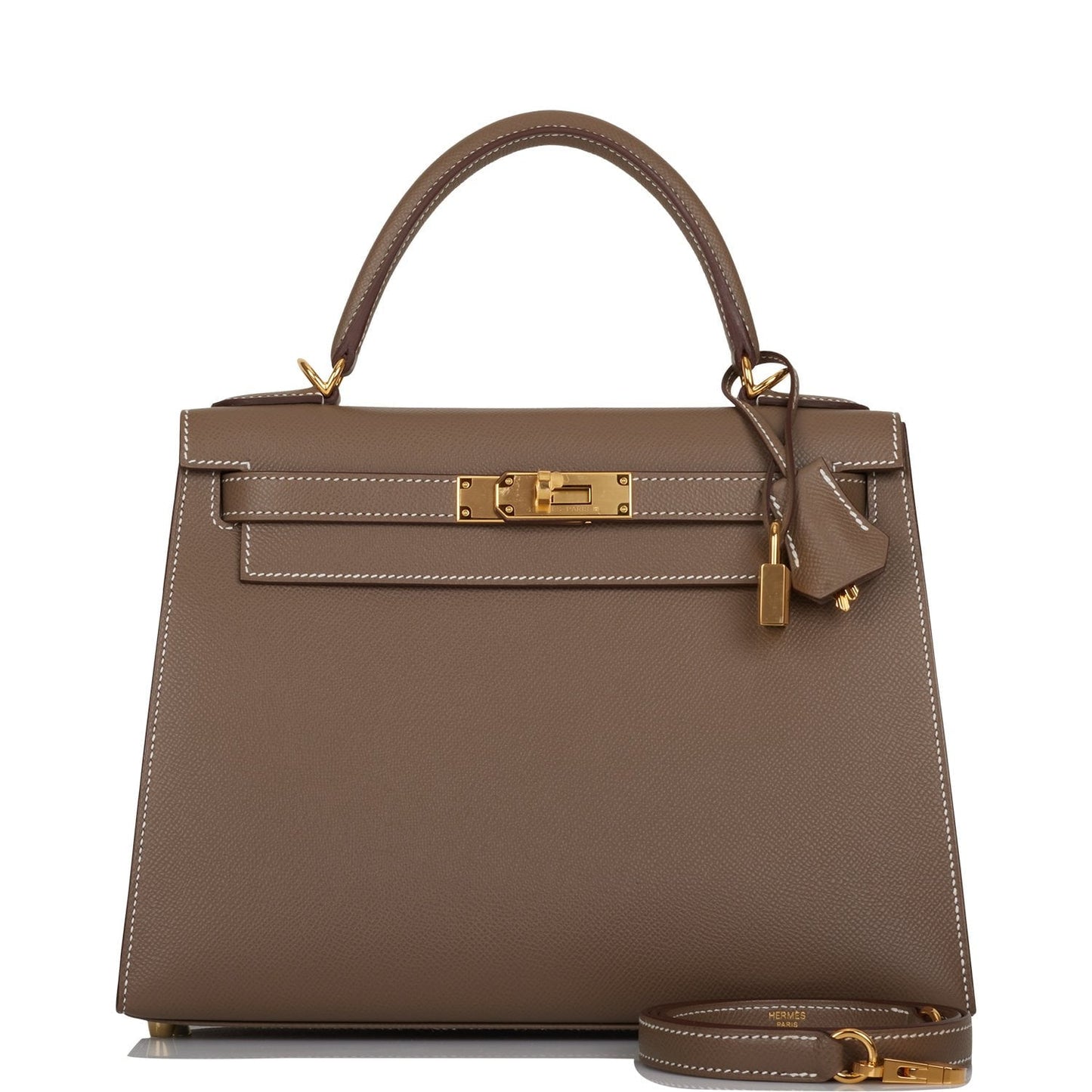Hermes Kelly 28 Sellier Etoupe Epsom Gold Hardware