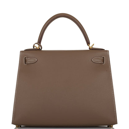 Hermes Kelly 28 Sellier Etoupe Epsom Gold Hardware