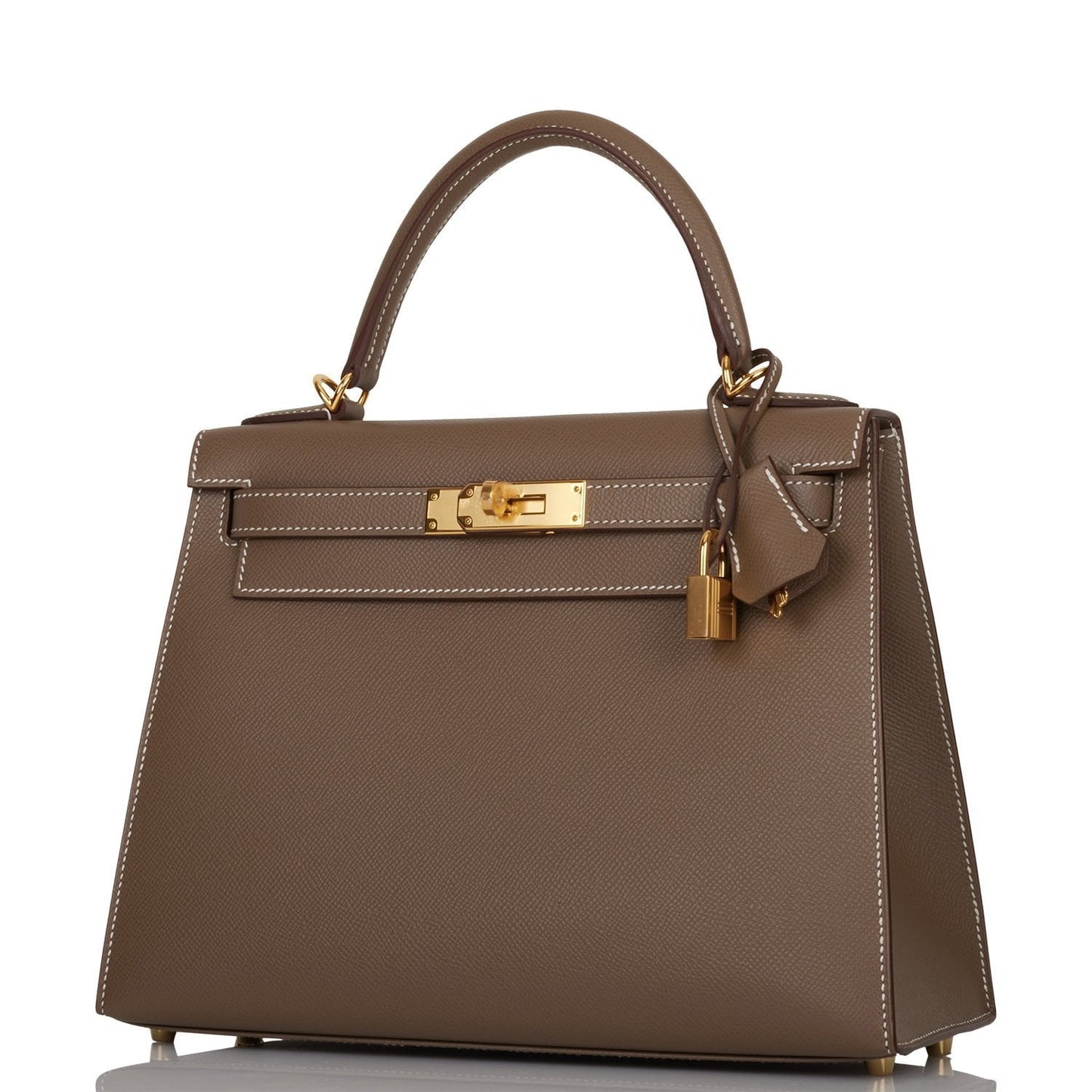 Hermes Kelly 28 Sellier Etoupe Epsom Gold Hardware