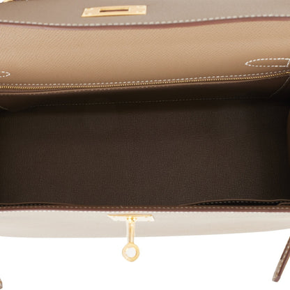 Hermes Kelly 28 Sellier Etoupe Epsom Gold Hardware