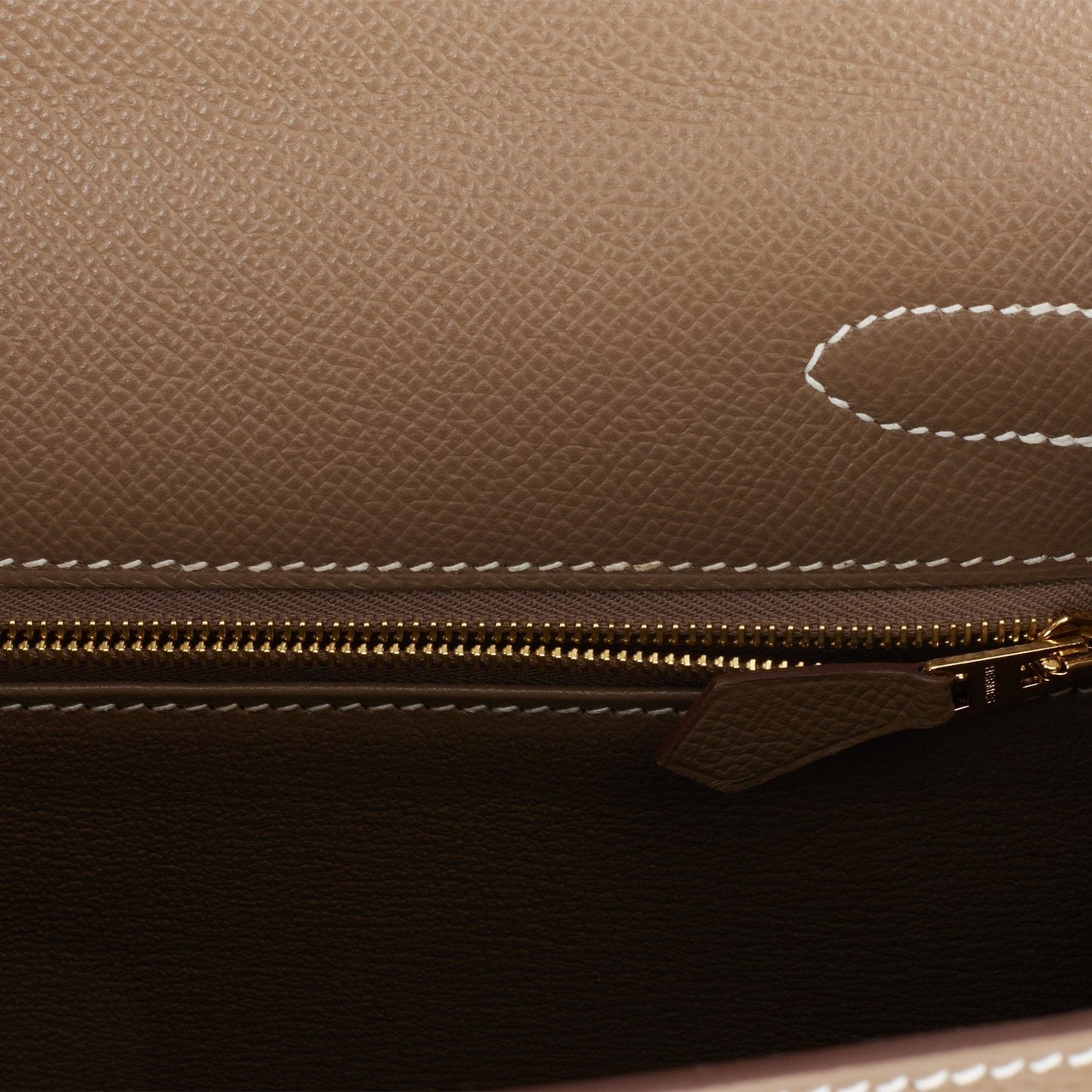 Hermes Kelly 28 Sellier Etoupe Epsom Gold Hardware