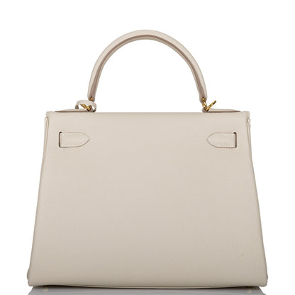 Hermes Kelly 28 Retourne Craie Togo Gold Hardware