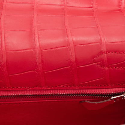 Hermes Kelly 28 Retourne Rose Extreme Matte Alligator Palladium Hardware