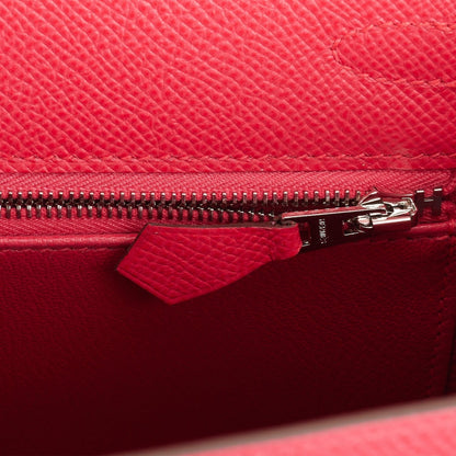 Hermes Kelly 25 Sellier Rose Extreme Epsom Palladium Hardware