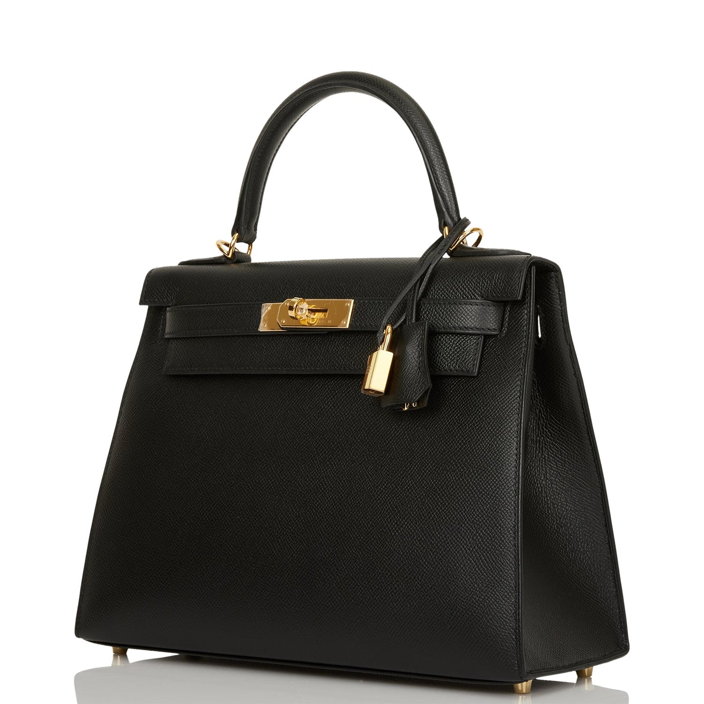 Hermes Kelly 28 Sellier Black Epsom Gold Hardware