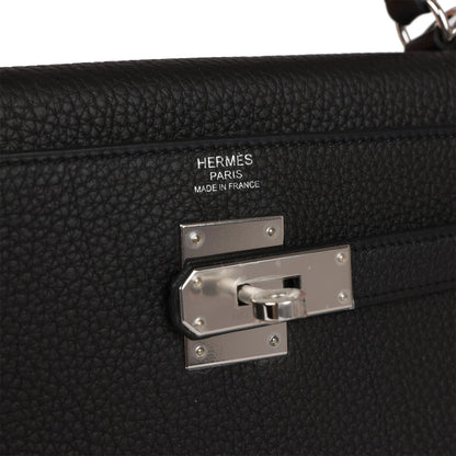 Hermes Kelly 32cm Retourne Black Togo Palladium Hardware