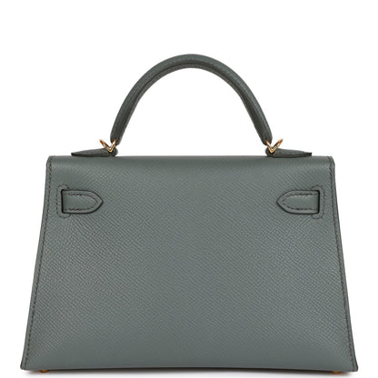 Hermes Kelly 20 Sellier Vert Amande Epsom Gold Hardware