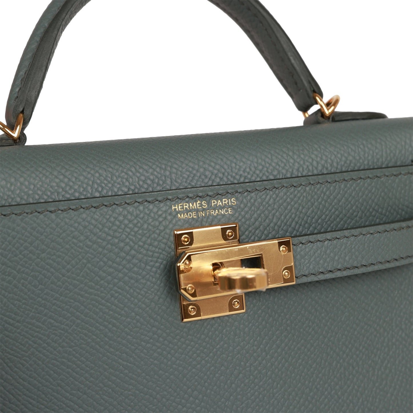 Hermes Kelly 20 Sellier Vert Amande Epsom Gold Hardware