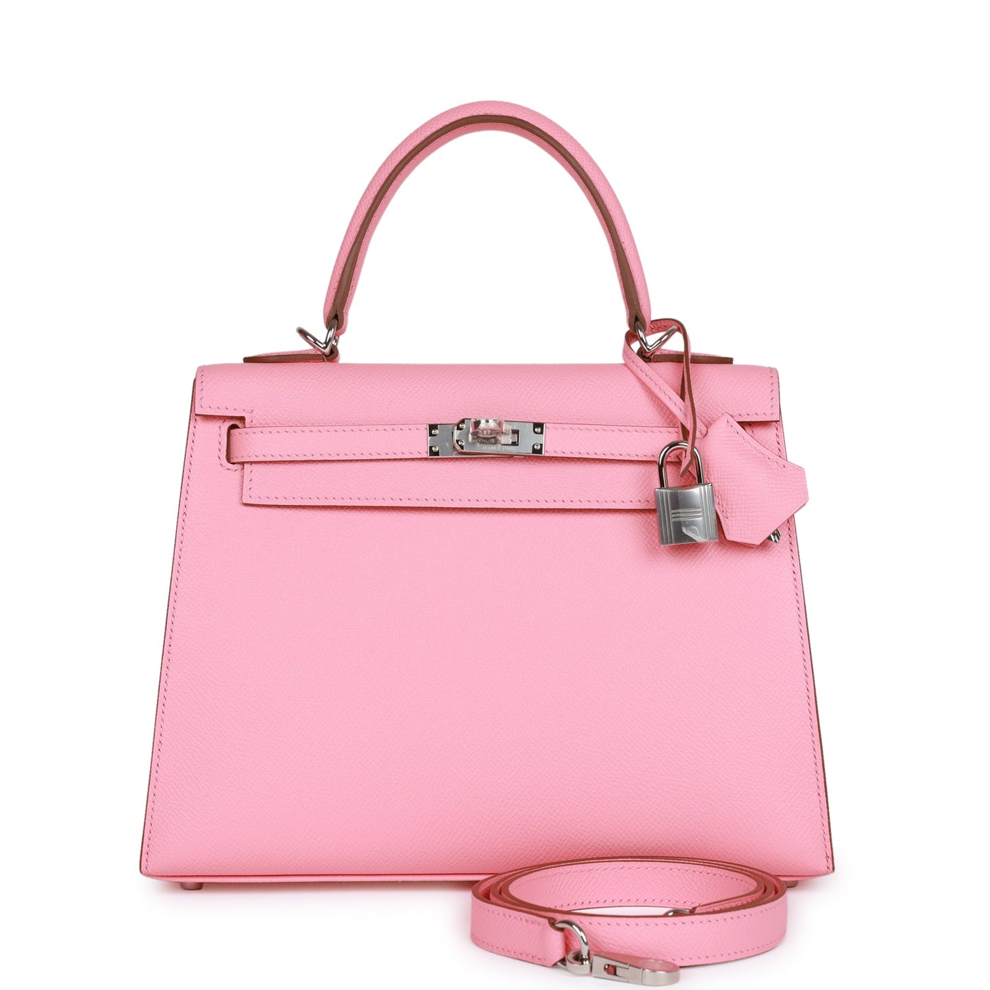 Hermes Kelly 25 Sellier Rose Confetti Epsom Palladium Hardware