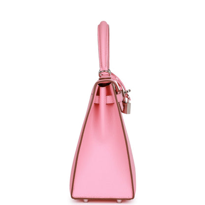 Hermes Kelly 25 Sellier Rose Confetti Epsom Palladium Hardware