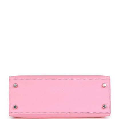 Hermes Kelly 25 Sellier Rose Confetti Epsom Palladium Hardware