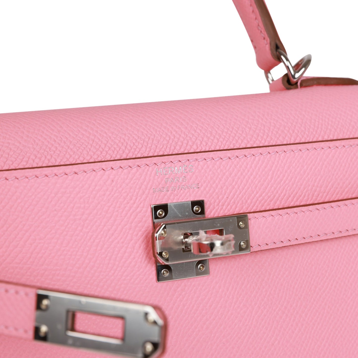 Hermes Kelly 25 Sellier Rose Confetti Epsom Palladium Hardware