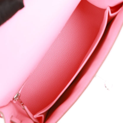 Hermes Kelly 25 Sellier Rose Confetti Epsom Palladium Hardware