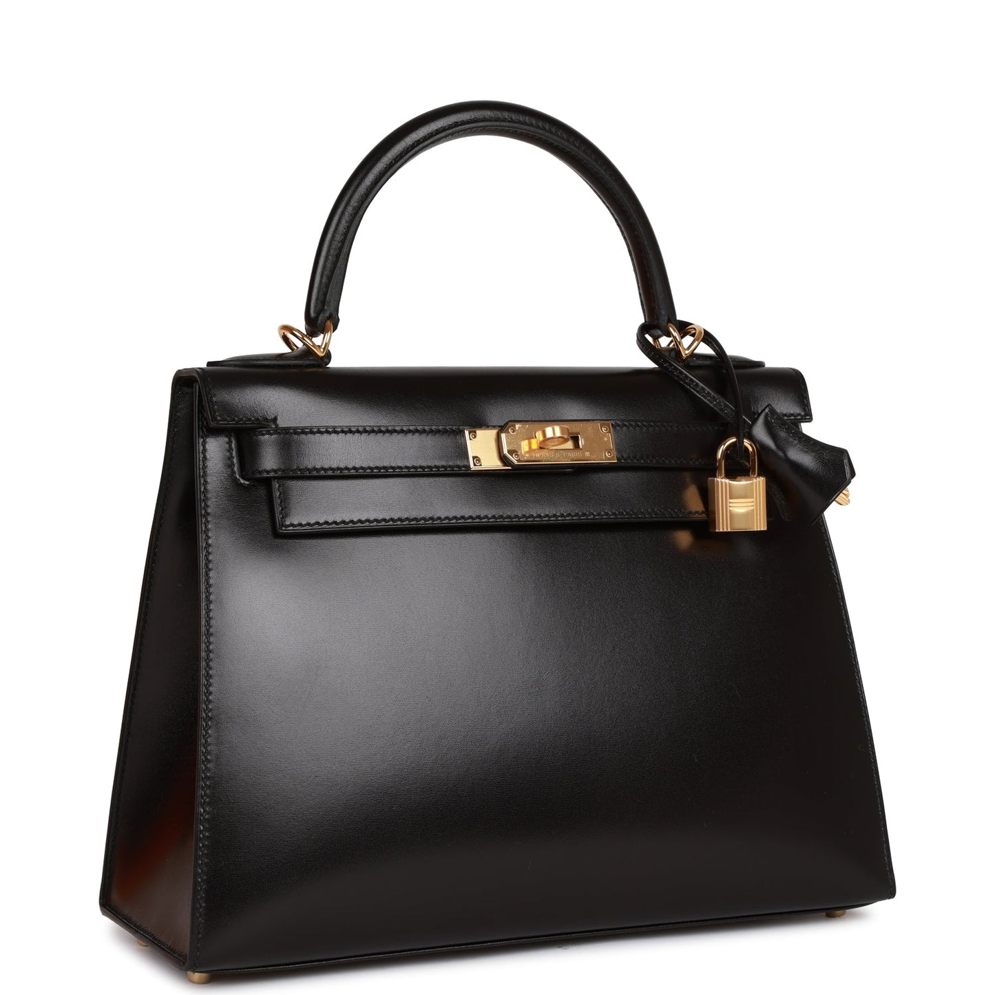 Hermes Kelly 28 Sellier Black Box Gold Hardware